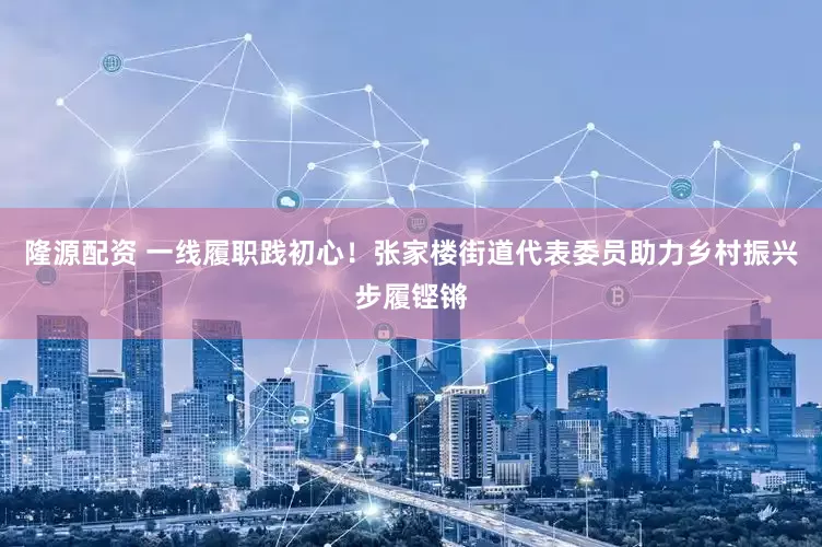 隆源配资 一线履职践初心！张家楼街道代表委员助力乡村振兴步履铿锵
