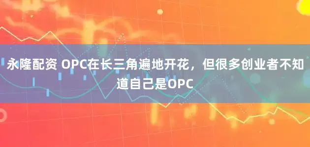 永隆配资 OPC在长三角遍地开花，但很多创业者不知道自己是OPC