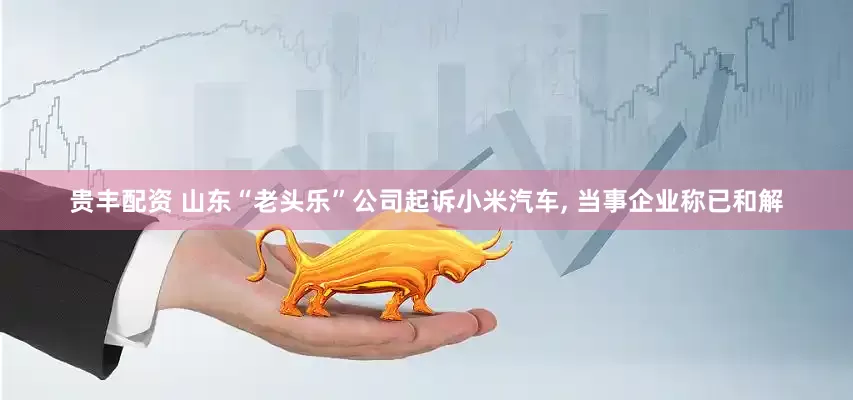 贵丰配资 山东“老头乐”公司起诉小米汽车, 当事企业称已和解